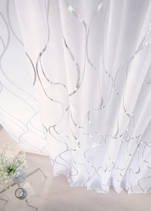 Transparant gordijn met glanzende print (1 stuk), bonprix