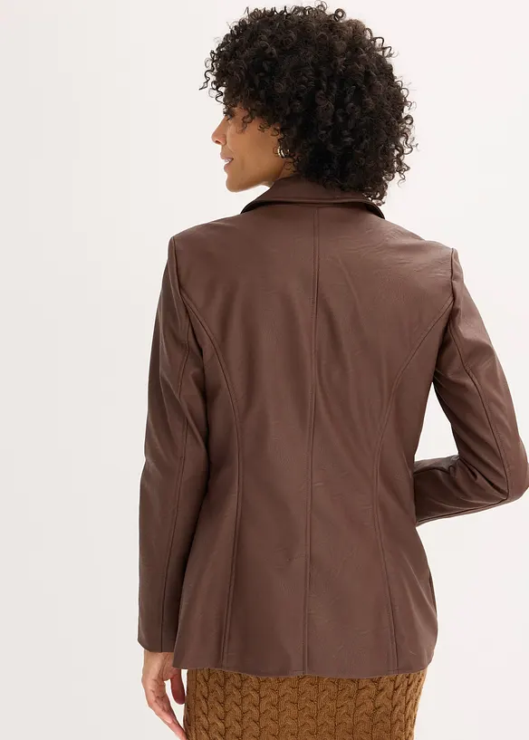 Lange blazer van imitatieleer, bonprix