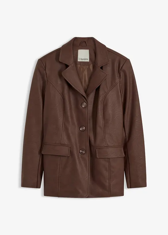 Lange blazer van imitatieleer, bonprix