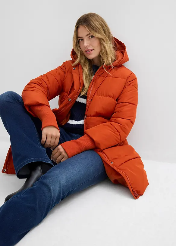 Gewatteerde, lange outdoor jas, waterafstotend, bonprix