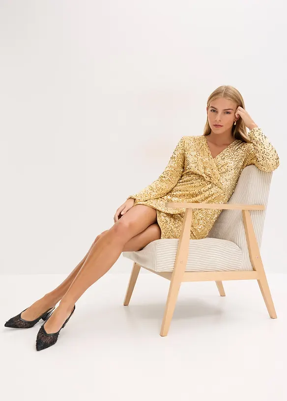 Paillettenjurk van zacht fluweel, bonprix