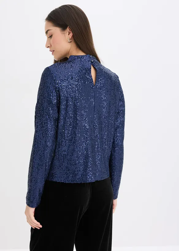 Blouse met pailletten, bonprix