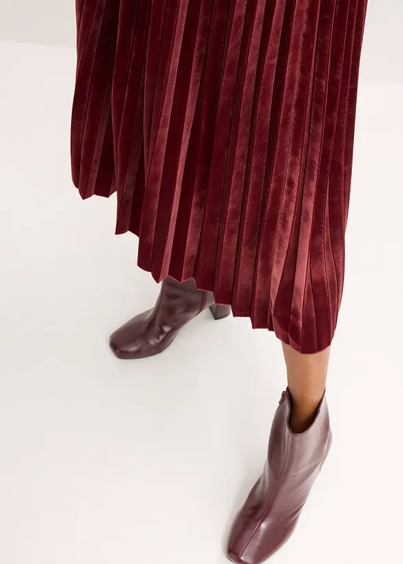 Plissé rok van zacht fluweel, bonprix