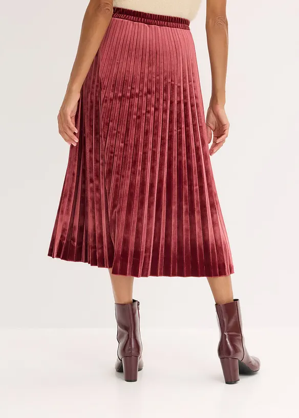 Plissé rok van zacht fluweel, bonprix
