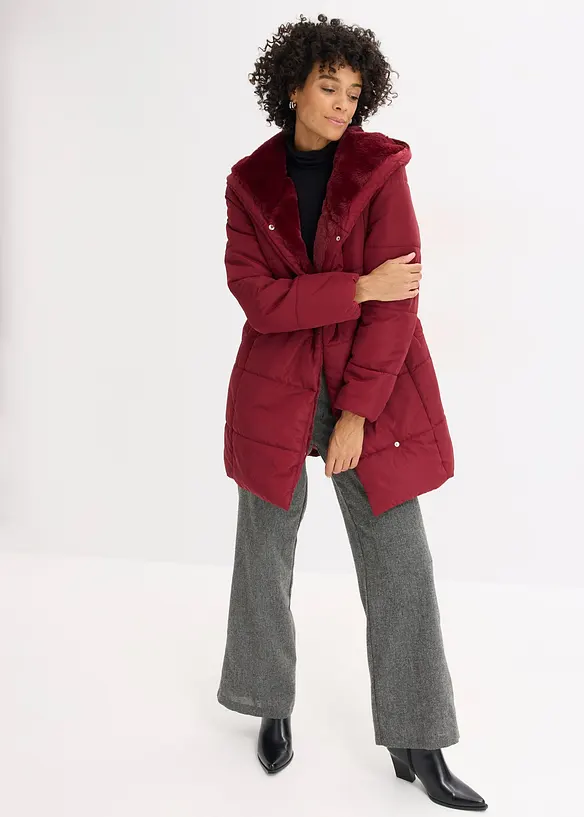 Gewatteerde jas met imitatiebont, bonprix