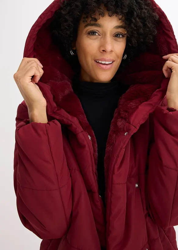 Gewatteerde jas met imitatiebont, bonprix