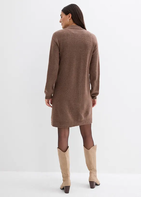 Korte gebreide jurk met knoopsluiting, bonprix