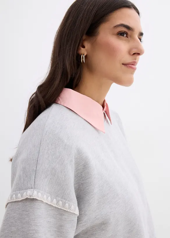 Oversized sweater in een katoenmix, bonprix