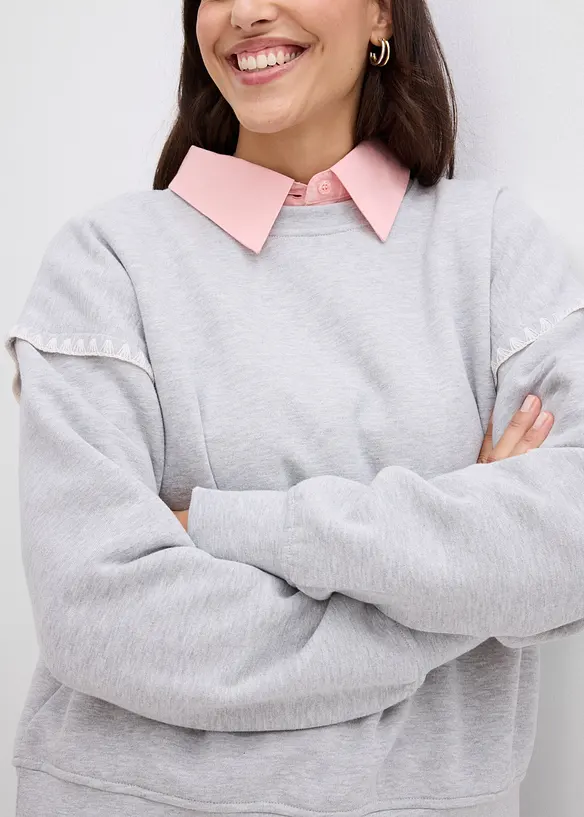 Oversized sweater in een katoenmix, bonprix