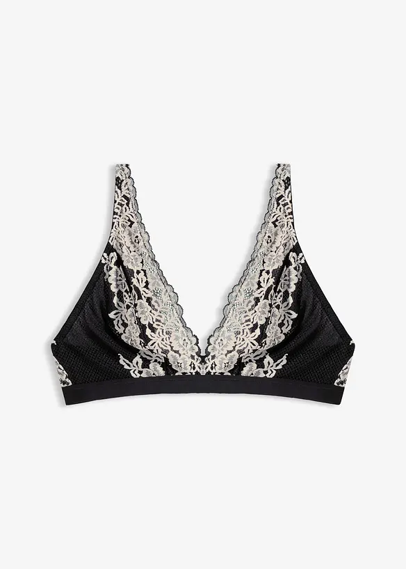 Bralette van tweekleurig kant, bonprix