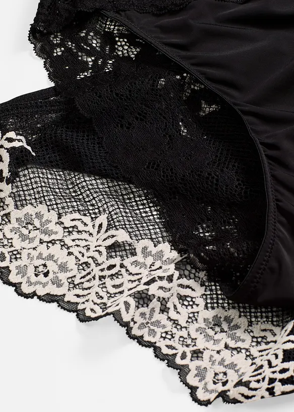 Slip van tweekleurig kant (set van 2), bonprix