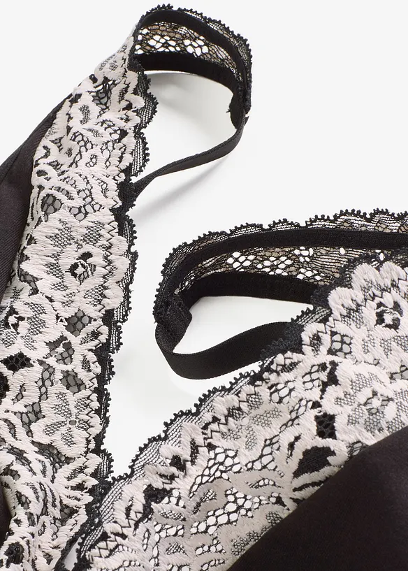 Bralette zonder beugels met biologisch katoen en kant, bonprix