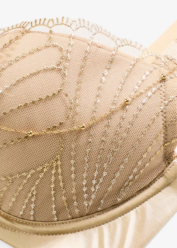 Voorgevormde bh met elegant borduursel en afneembare kettinkjes, bonprix