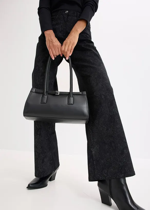 Wide leg broek van stretch katoen, bonprix