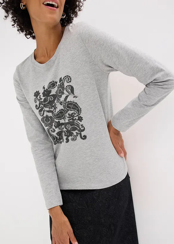 Longsleeve met opvallende print, bonprix