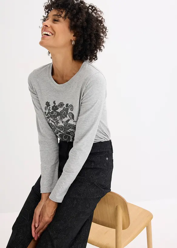 Longsleeve met opvallende print, bonprix