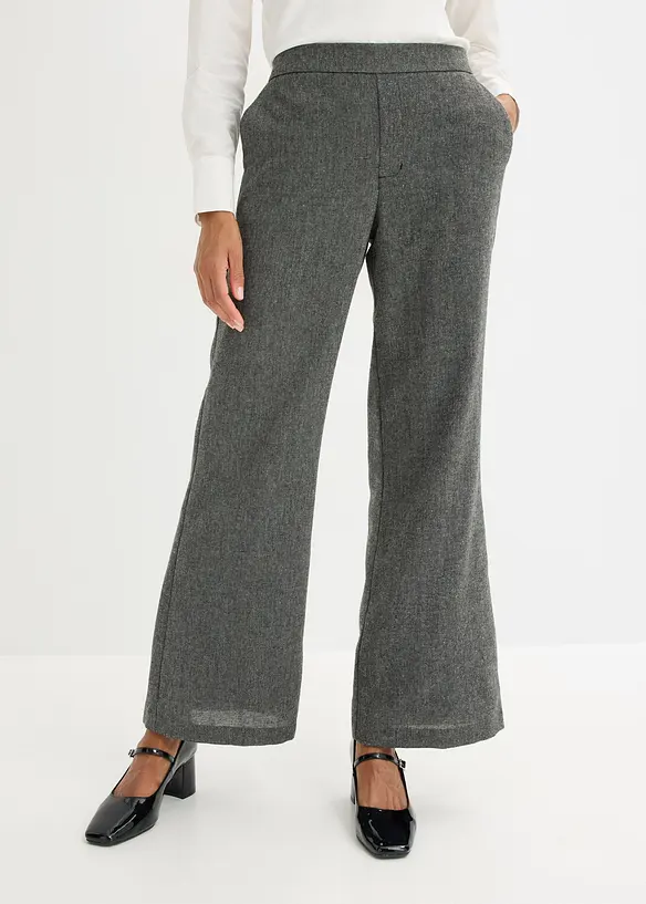 Bootcut broek in tweed look, bonprix