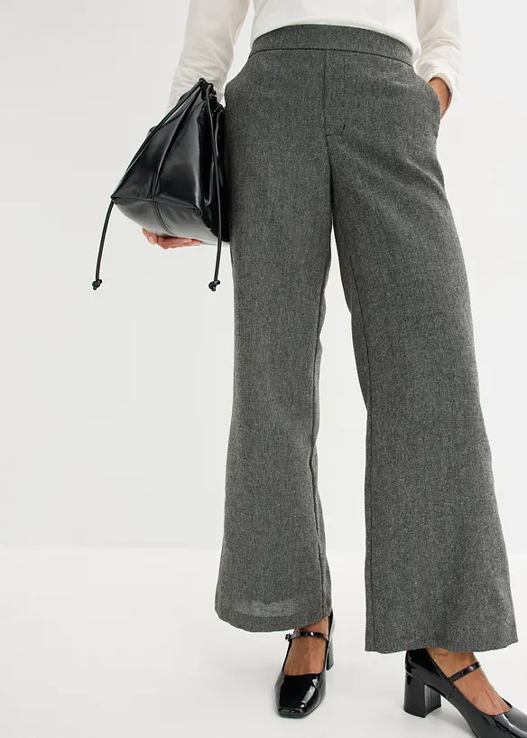 Bootcut broek in tweed look, bonprix