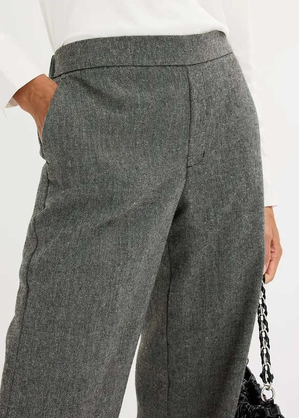 Bootcut broek in tweed look, bonprix