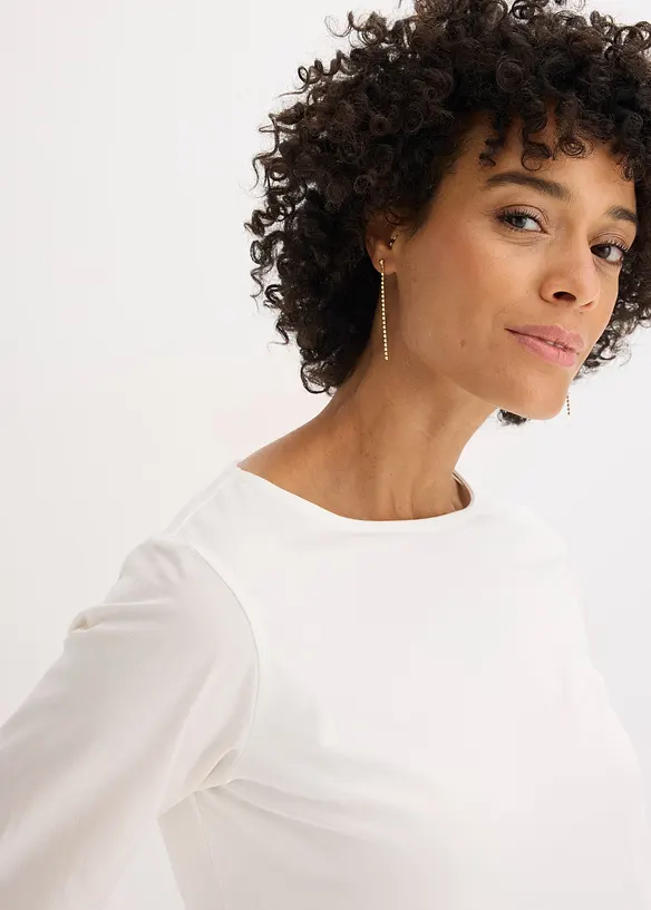 Longsleeve van katoen met mouwen van popeline, bonprix