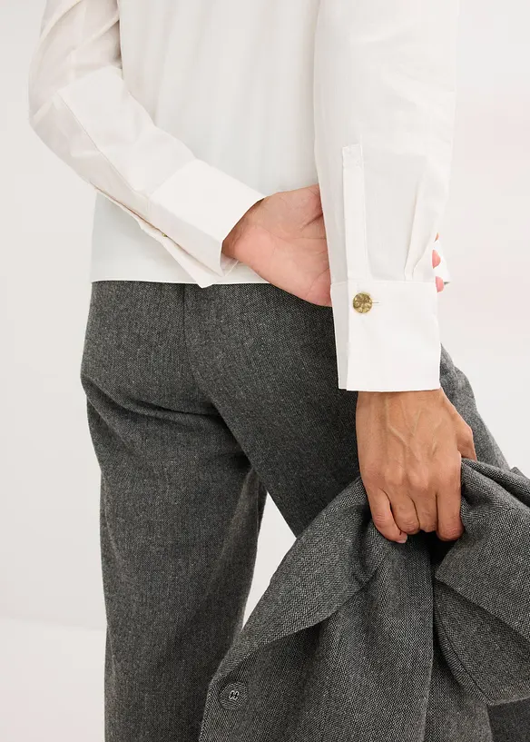 Longsleeve van katoen met mouwen van popeline, bonprix