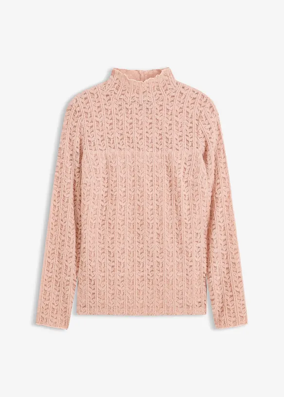 Colshirt met kant, bonprix