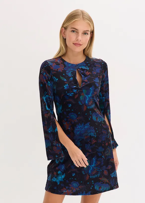 Mini jurk van soepel velours, bonprix