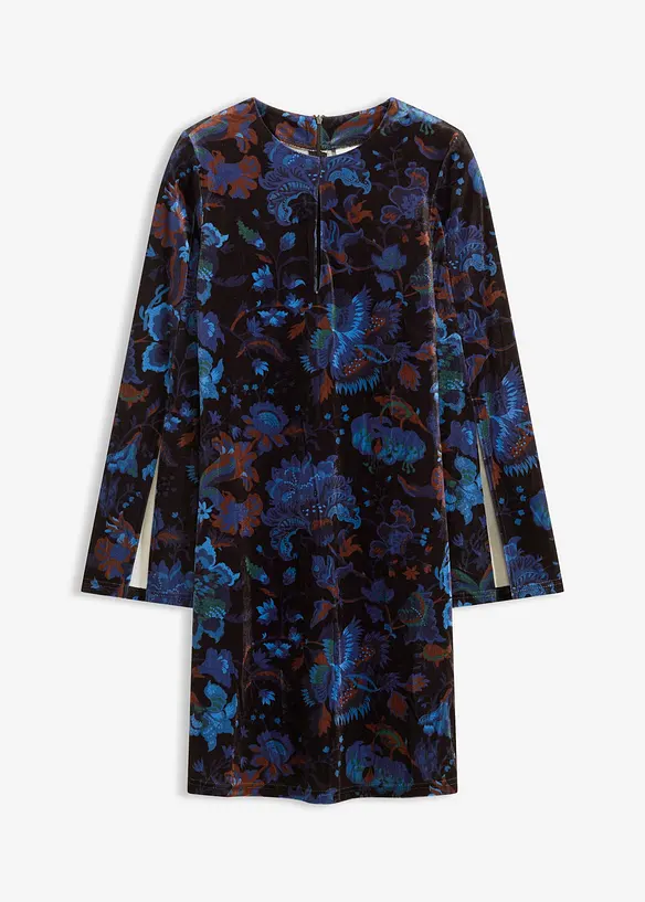 Mini jurk van soepel velours, bonprix