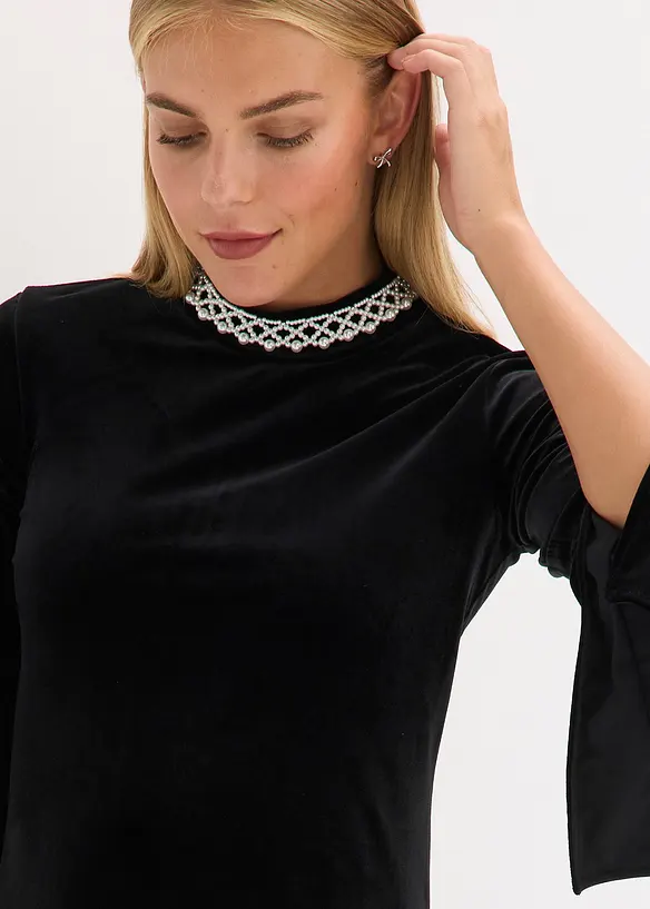 Mini jurk van soepel velours, bonprix