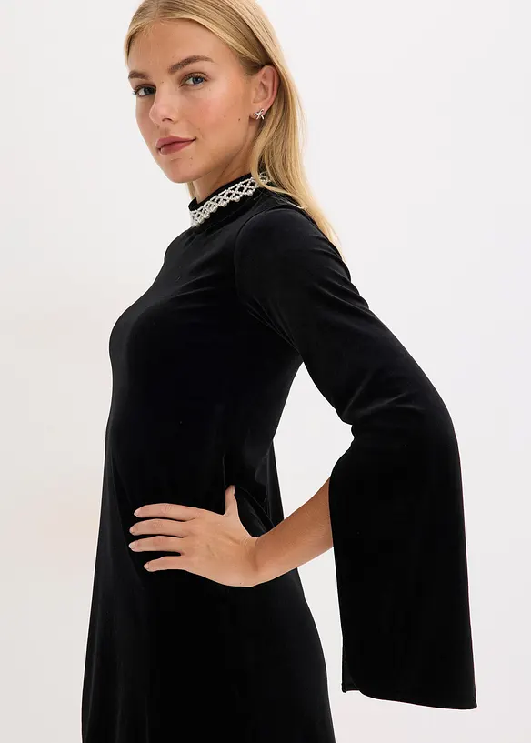 Mini jurk van soepel velours, bonprix