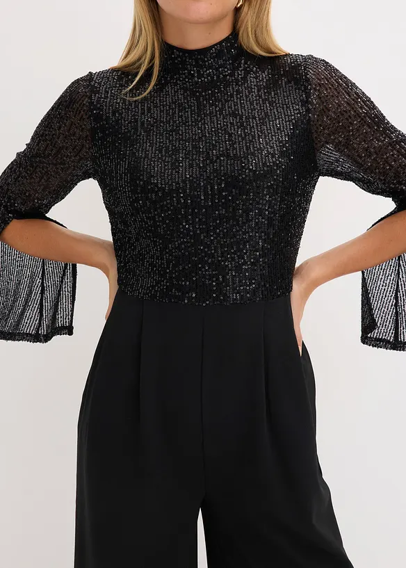 Jersey jumpsuit met pailletten, bonprix