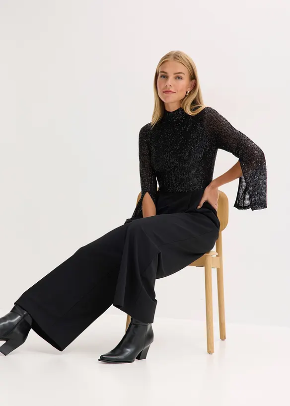Jersey jumpsuit met pailletten, bonprix