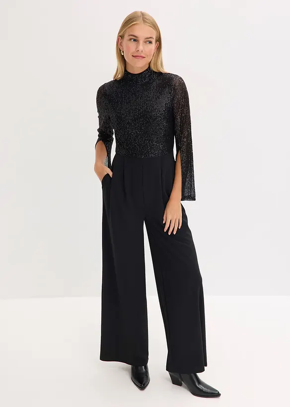 Jersey jumpsuit met pailletten, bonprix