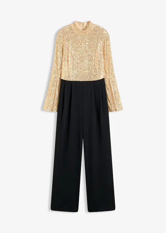 Jersey jumpsuit met pailletten, bonprix