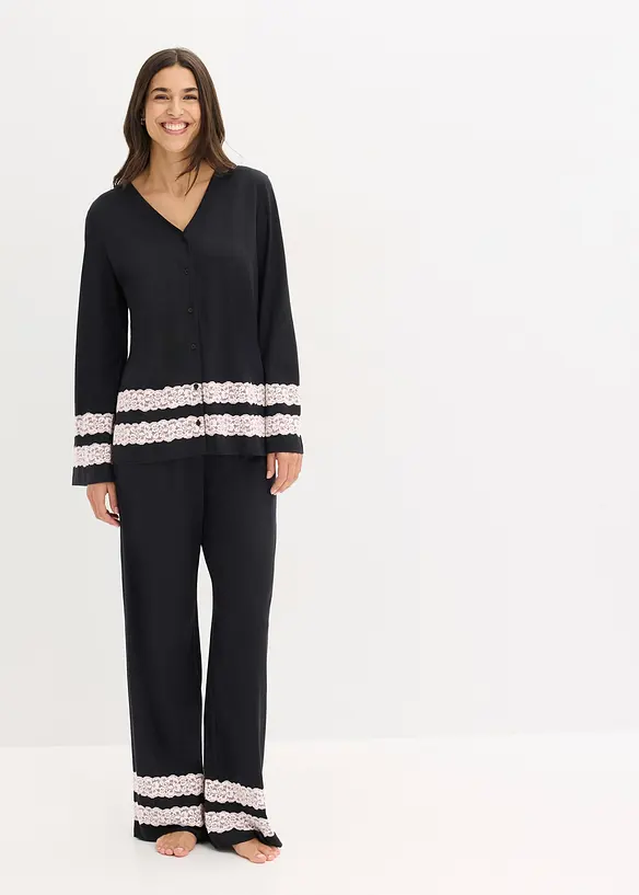 Pyjama van een softe viscose-mix, bonprix