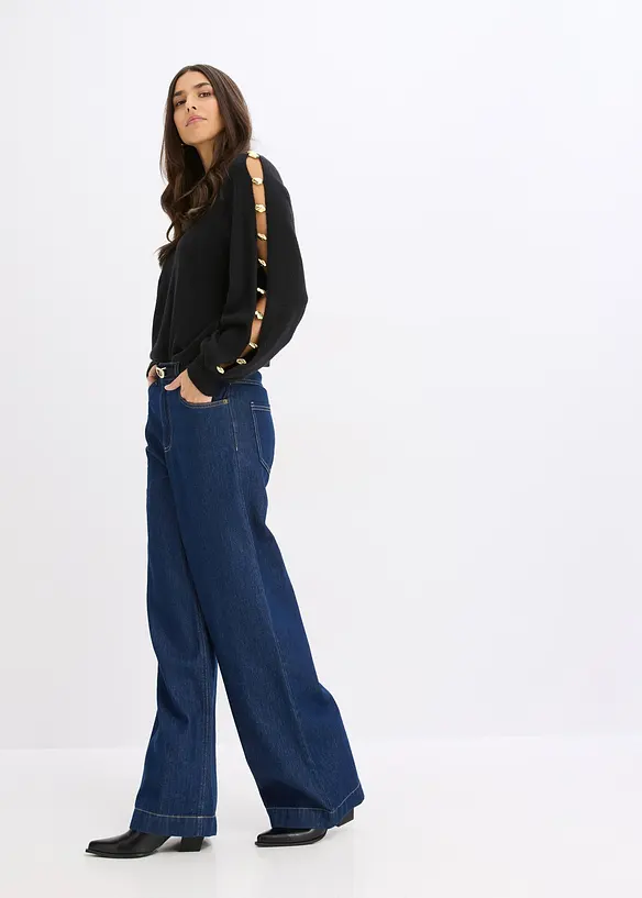 Trui met metalen parels, bonprix