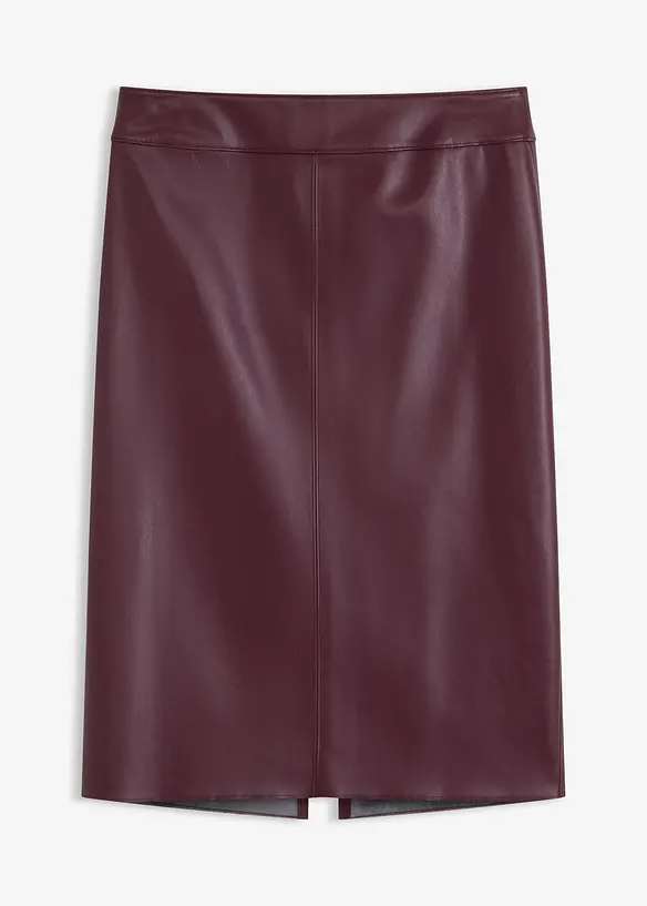 Knie-lange imitatiesuède rok met nauwsluitende pasvorm, bonprix