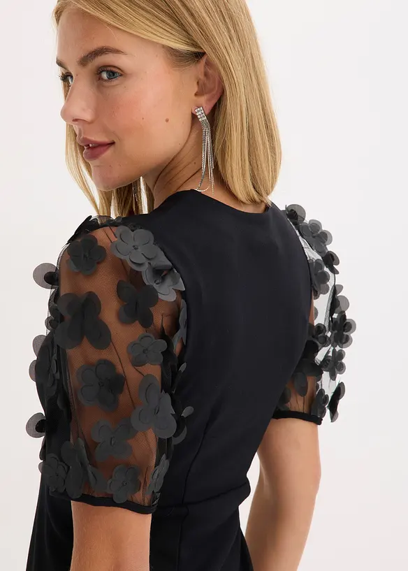 Mini jurk met organza mouwen, bonprix