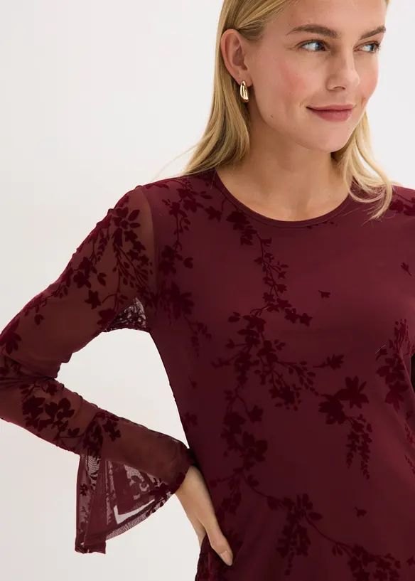 Mini jurk met mesh, bonprix