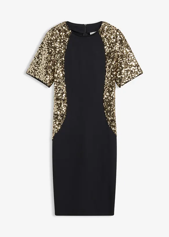 Mini jurk met pailletten, bonprix