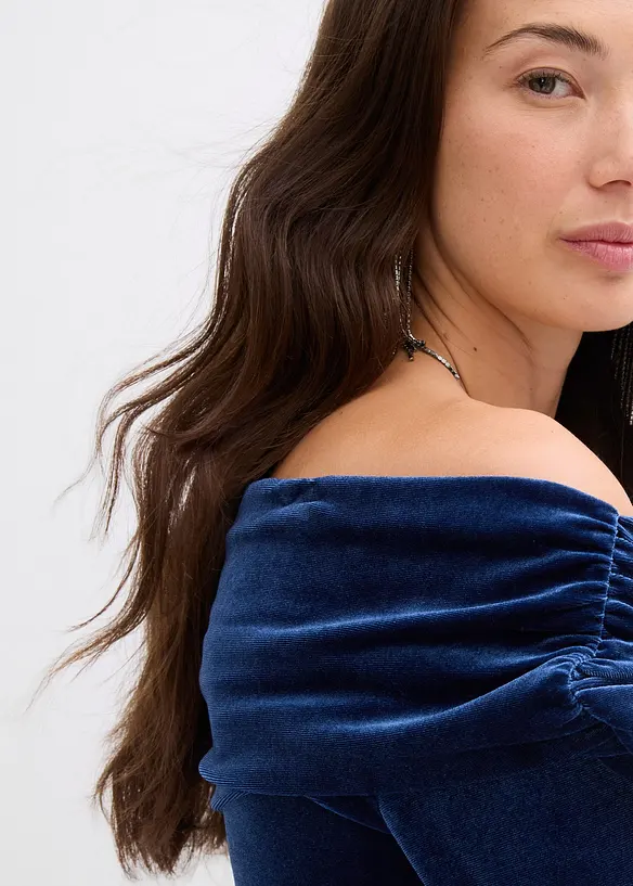 Carmen-shirt van zacht fluweel, bonprix