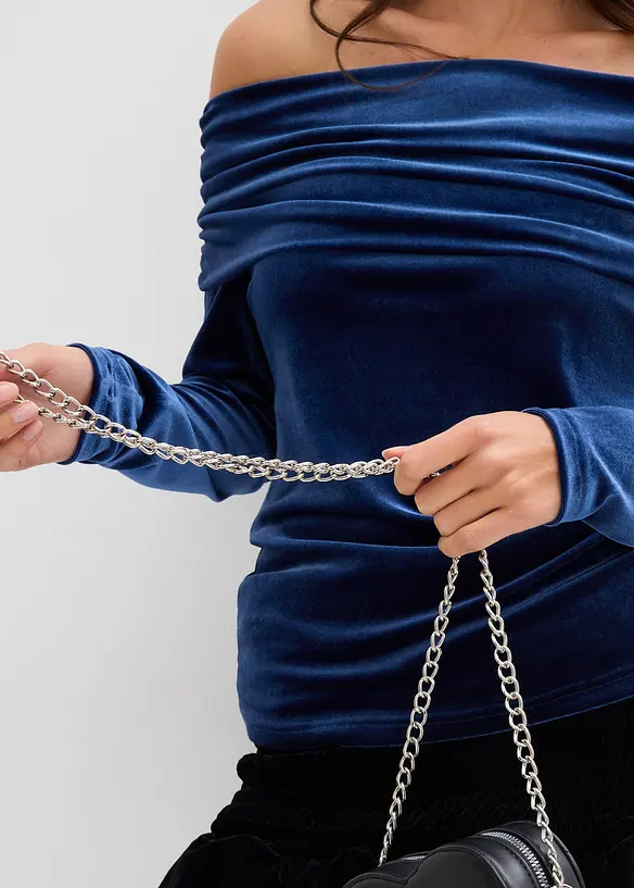 Carmen-shirt van zacht fluweel, bonprix