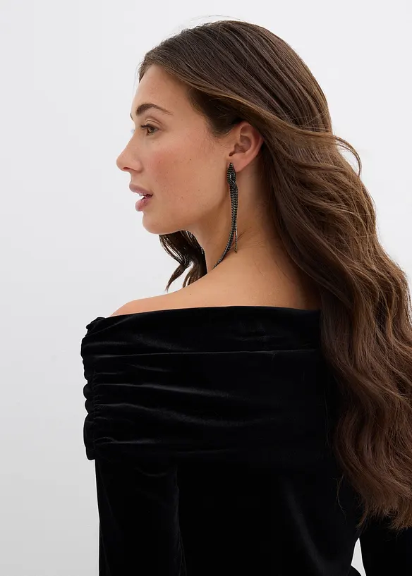 Carmen-shirt van zacht fluweel, bonprix