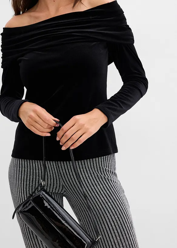 Carmen-shirt van zacht fluweel, bonprix