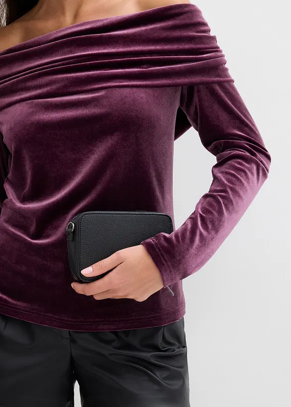 Carmen-shirt van zacht fluweel, bonprix