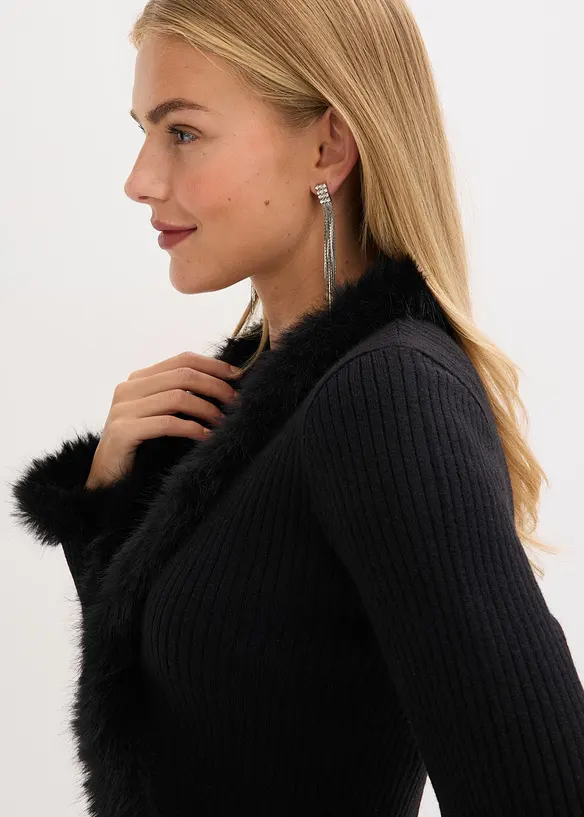 Vest met imitatiebont, bonprix