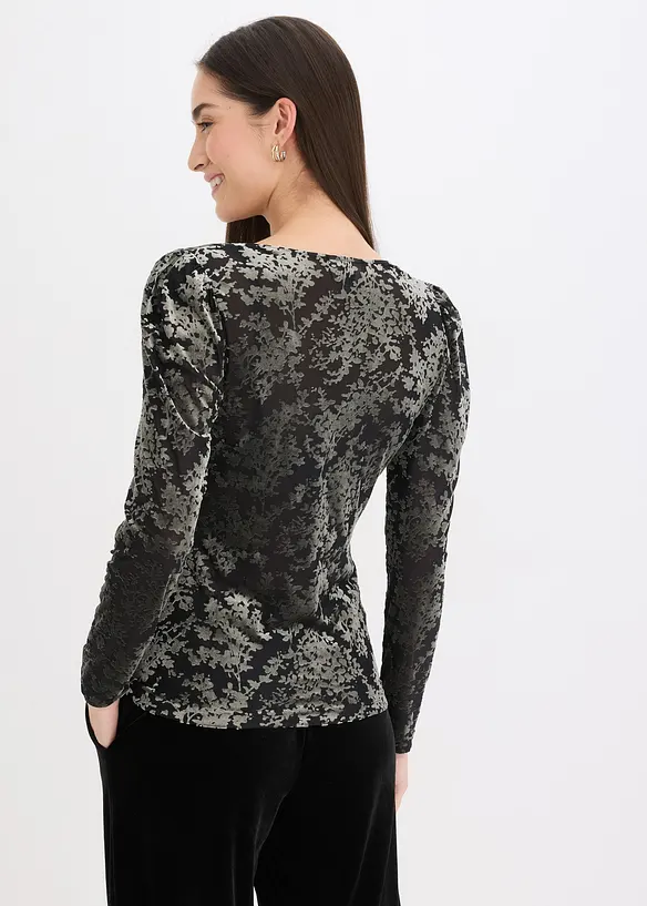 Longsleeve van Dévoré fluweel, bonprix