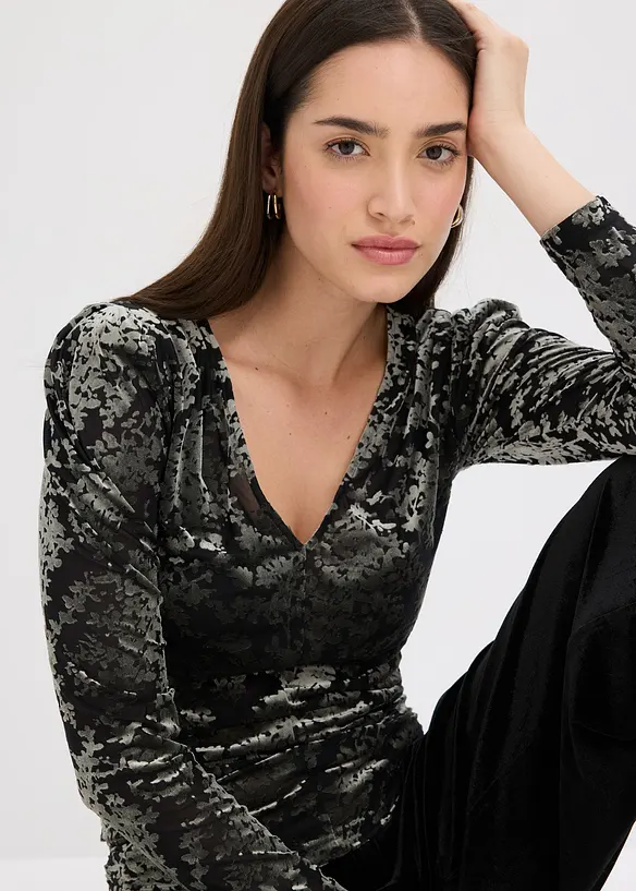 Longsleeve van Dévoré fluweel, bonprix