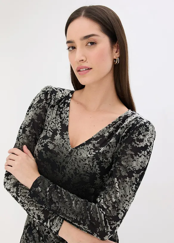 Longsleeve van Dévoré fluweel, bonprix