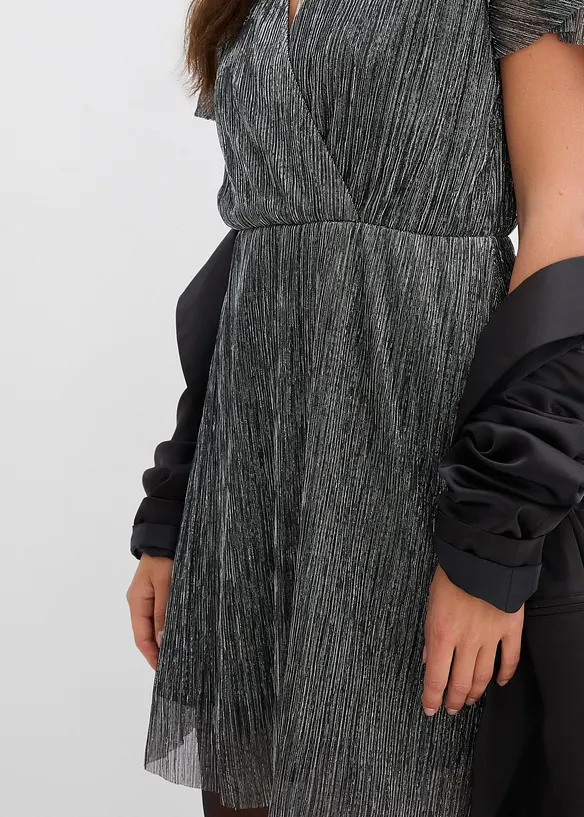 Korte glanzende jurk, bonprix